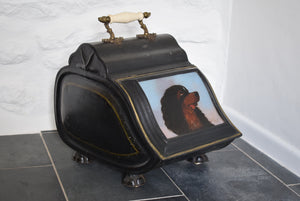 coal box with dog painting