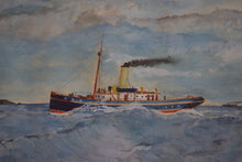 Load image into Gallery viewer, Antique Watercolour Painting Steamship