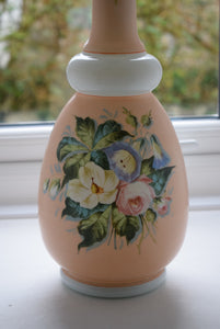 Antique Opaline Glass Vase in Pink