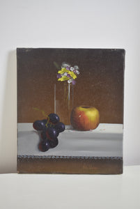 Oil On Canvas Apple Flowers & Grapes 
