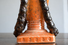 Load image into Gallery viewer, pair of large orange vases