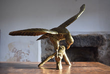 Load image into Gallery viewer, Large Brass Eagle on Perch 