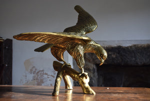Large Brass Eagle on Perch 
