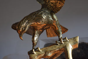 Large Brass Eagle on Perch 