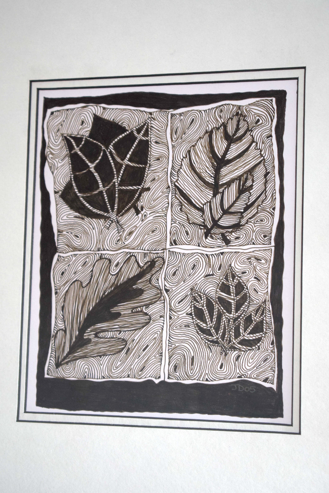 Pen and Ink Drawing Leaves
