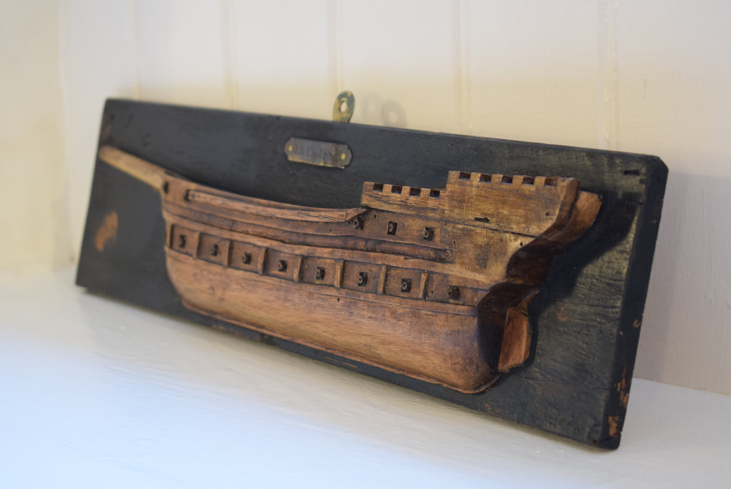 Antique Half Hull Folk Art Ship Builders Model 