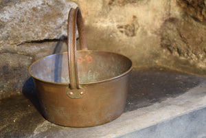 Antique Bronze Bucket with Cast Iron Handle