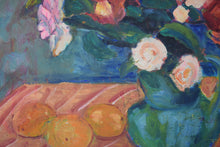 Load image into Gallery viewer, Flowers and Oranges Still Life Oil on Board