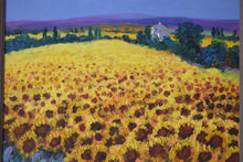 Load image into Gallery viewer, Sunflowers at Bergerac Oil on Canvas - John Bampfield