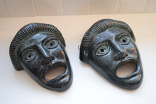 Load image into Gallery viewer, Vintage Greek Painted Terracotta Tragedy Masks 