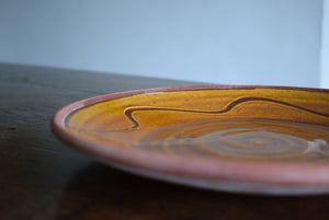 brown pottery plate