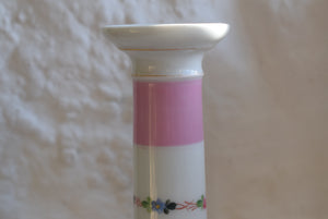  Pink and White Porcelain Candlesticks