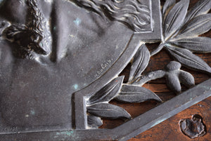 Bronze Plaque Sculpture of Christ Signed A.Dubois 