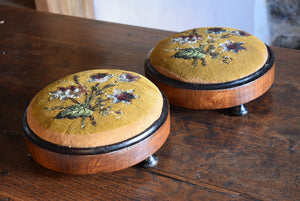 Victorian Walnut and Beadwork Footstools 