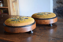Load image into Gallery viewer, Victorian Walnut and Beadwork Footstools 
