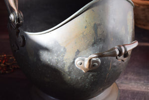Antique Copper Coal Helmet Scuttle