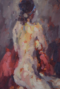 nude model painting from behind