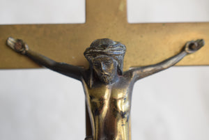 Antique Brass Altar Cross Crucifix 