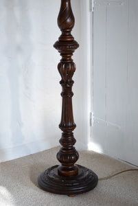 Antique Solid Mahogany Floor Standard Lamp