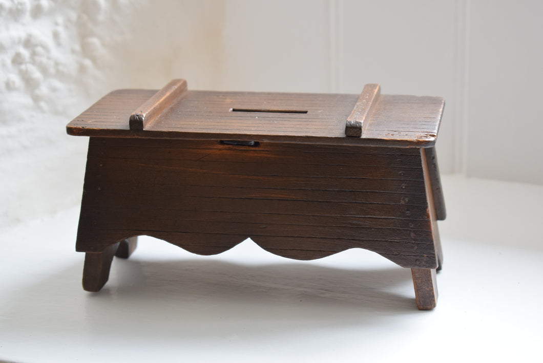 Antique Miniature Coffer Money Box