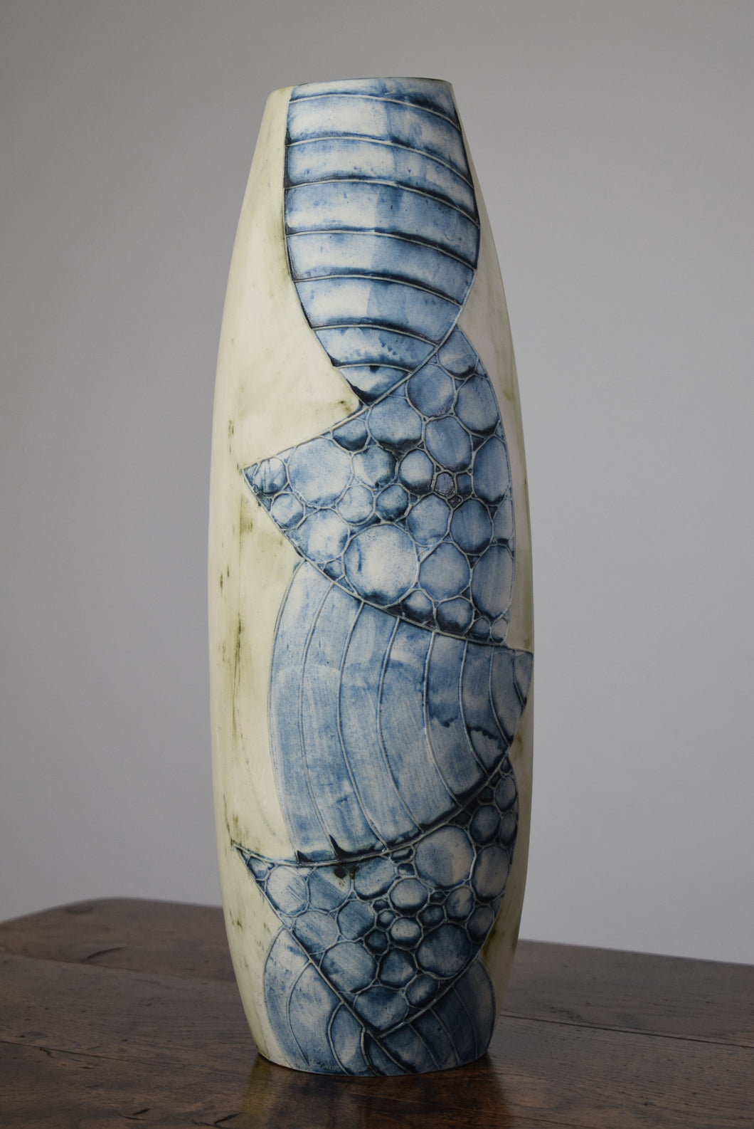 Ovoid Blue Pottery Vase