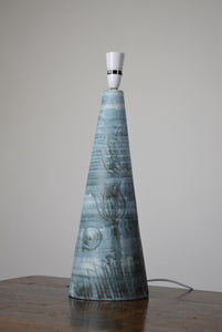 Tall Blue Pottery Lamp