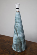 Load image into Gallery viewer, Tall Blue Pottery Lamp