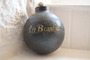Antique Cast Iron Cannonball Bomb Doorstop 
