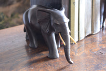 Load image into Gallery viewer, Antique Pair of Ebony Elephant Bookends 