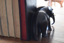Load image into Gallery viewer, Antique Pair of Ebony Elephant Bookends 