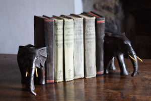 Antique Pair of Ebony Elephant Bookends 