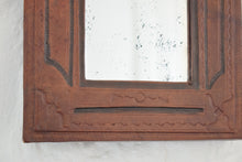 Load image into Gallery viewer, Vintage Hand Tooled Leather Mirror
