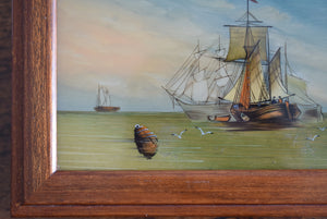 Nautical Eglomise Box Reverse Painted Glass