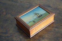 Load image into Gallery viewer, Nautical Eglomise Box Reverse Painted Glass