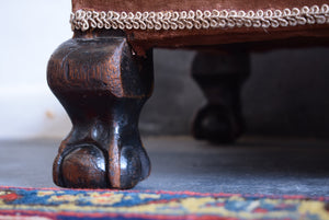 Antique Needlepoint Long Footstool