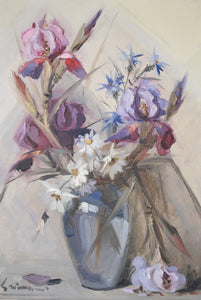 Oil on Canvas Still Life of Flowers by Beppe Grimani