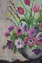 Load image into Gallery viewer, Oil on Canvas Still Life of Flowers by Dorothy Mabel Garrett