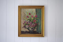 Load image into Gallery viewer, Oil on Canvas Still Life of Flowers by Dorothy Mabel Garrett