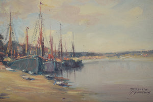Phyllis Morgans Nautical Scene Oil on Panel