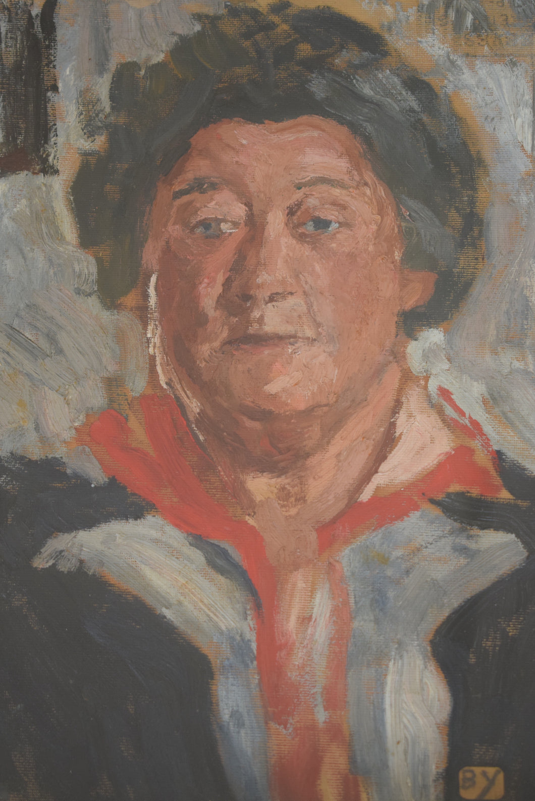Mid Century British School Oil Portrait Painting Charming Lady