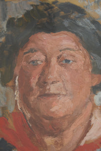 Mid Century British School Oil Portrait Painting Charming Lady