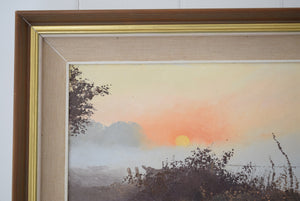 Pamela Derry Original Oil on Board Sunrise Landscape Scene