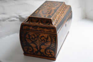 Regency Period Penwork Sarcophagus Tea Caddy