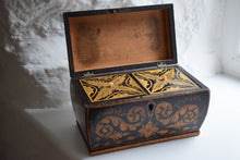 Load image into Gallery viewer, Regency Period Penwork Sarcophagus Tea Caddy