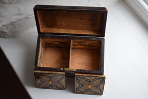 Regency Period Penwork Sarcophagus Tea Caddy