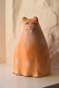 folk art paper mache cat