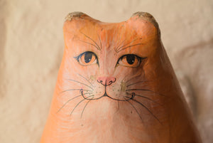 folk art paper mache cat