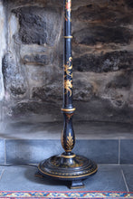 Load image into Gallery viewer, Black Japanned chinoiserie Floor Lamp