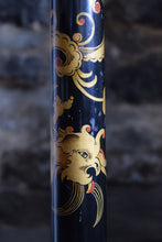 Load image into Gallery viewer, Black Japanned chinoiserie Floor Lamp