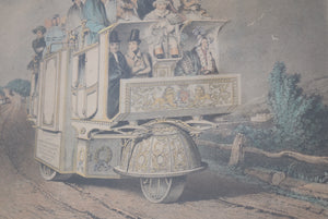 Antique print of a car